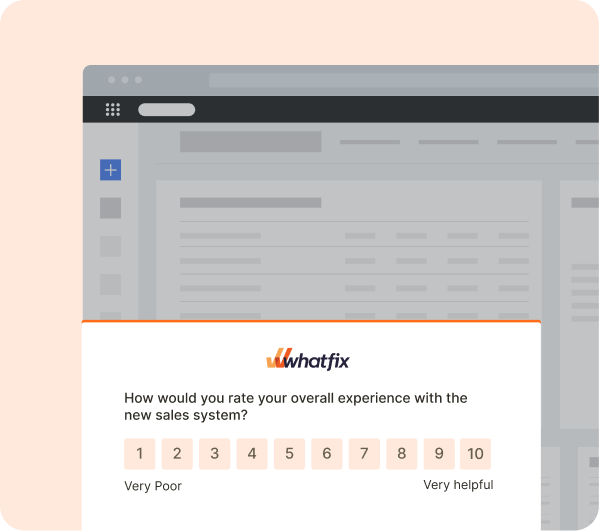 Sales team - Centralized support-related user feedback with in-app surveys